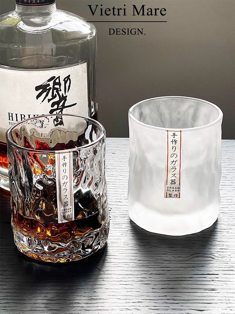 Wine Beer Glass - Handmade Vietnamese Glass Cup Hammer Pattern