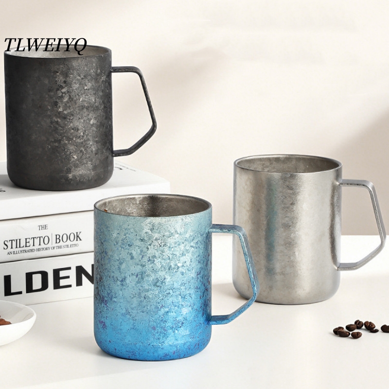 Beer Mug Handled - Pure Titanium Coffee Mug,Wide Mouth 430