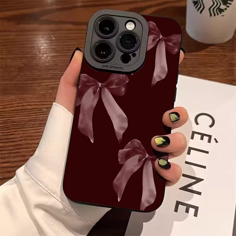 Wine & Beer Guayaquil - Wine Red Bowknot Pattern Soft Phone