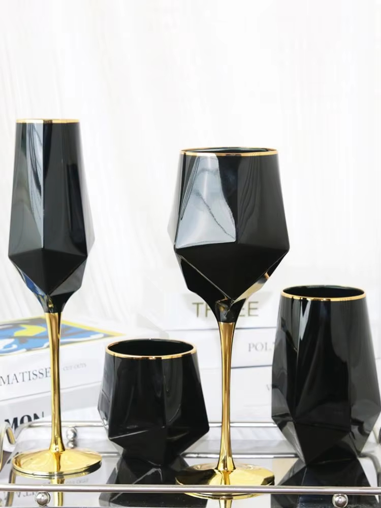 Pure Black Crystal Golden Edge - Wine Beer Glass review and price
