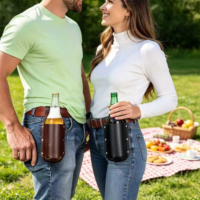 [J] 1Pcs Leather Beer Can Bott - Wine Beer Glass review and price