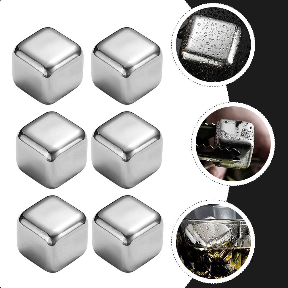 6Pcs Stainless Steel Wine Rock - Wine Beer Whiskey review and price